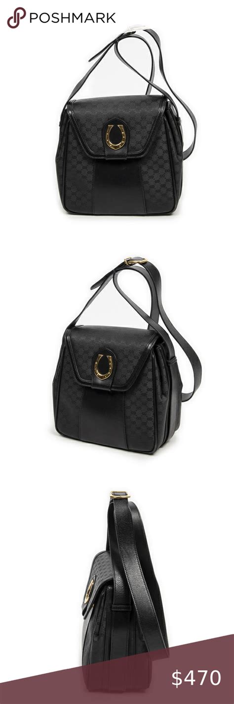 black gucci bag with horseshoe